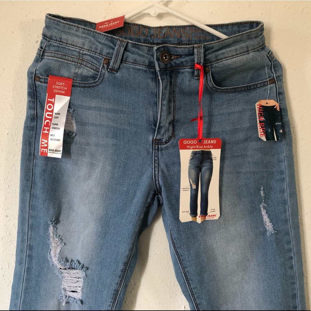 NWT Gogo Jeans Denim High Rise Ankle Pants Sz 5 - Picture 2 of 8